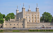 The Norman "White Tower", the keep of the Tower of London, exemplifies all uses of a castle including city defence, a residence, and a place of refuge in times of crisis